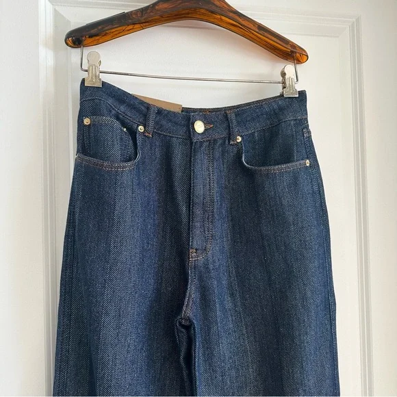 Farm Rio DENIM SHINE WIDE LEG PANTS - Picture 3 of 12